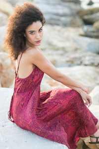 Vestido Informal de Algodón 100% con Estampado Floral Estilo Bohemio Indio para Mujer, Manga 3/4, Ropa de Playa, Caftán, Vestido de Fiesta - Product Image 3