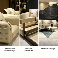 Ensemble de canapés minimalistes pour villa, style moderne, capitonné, en similicuir, avec structure métallique, mobilier de maison durable, écologique et imperméable
