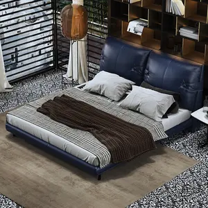 Türkei möbel bett für kinder zimmer schlafzimmer möbel set könig größe blau leder bett