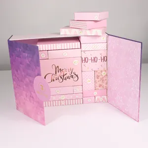 Fancy cosmetics advent calendar gift Beauty calendar packaging with double door
