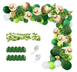 Vert or feuille de palmier lierre dinosaure fête d'anniversaire bébé douche Jungle Animal thème fête tropicale - Product Image 1