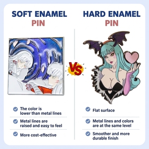 Pin Enamel Keras Anime Kustom dengan Glitter Gradasi Mutiara, Lencana Logam Karakter Kartun Komik, Pin Koleksi untuk Penggemar - Product Image 4