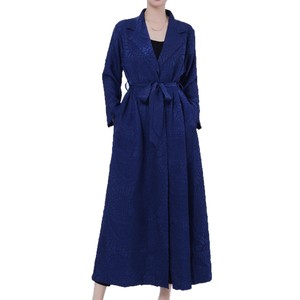Abito Cardigan elegante da <span class=keywords><strong>donna</strong></span> nuovo autunno grande ricamo in rilievo <span class=keywords><strong>Trench</strong></span> pesante industria pesante Abaya capispalla - Product Image 5