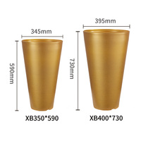 Pots de fleurs décoratifs pour fleurs artificielles, utilisation en jardin, hall d'hôtel, design vertical, matériau PP, trou de drainage, capacité de 18 à 68 L