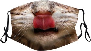 1pc個別パックユニセックス布洗える再利用可能なカバー超かわいい猫プリントマスク - Product Image 6