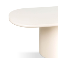 Table à manger ovale moderne en MDF brillant de 180 cm, style crème, facile à nettoyer, idéale pour les restaurants, les hôtels et les salles à manger