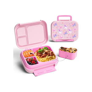 Boîte à lunch isotherme mignonne et étanche avec compartiments, deux bouteilles d'eau, couvercle en plastique, compatible lave-vaisselle et micro-ondes, pour collations et sandwichs – Offre Spéciale - Product Image 1