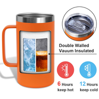 Mug isotherme personnalisé en acier inoxydable à double paroi de 24 oz avec couvercle, sans BPA, tasse à café de voyage