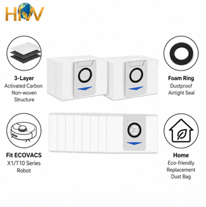 ECOVACS <span class=keywords><strong>DEEBOT</strong></span> <span class=keywords><strong>X1</strong></span> <span class=keywords><strong>Omni</strong></span>/<span class=keywords><strong>X1</strong></span> Turbo/<span class=keywords><strong>X1</strong></span> Plus/T10 Plus/T10 <span class=keywords><strong>Omni</strong></span> Robot Aspirateur Sacs de Remplacement Electriques pour Usage Domestique - Product Image 2
