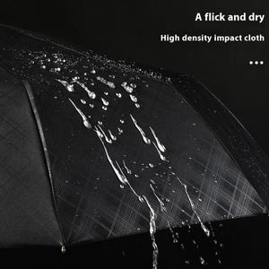 Parapluie pliant automatique à dix baleines de 25 pouces avec poignée en bois à trois sections pour cadeaux d'affaires - Vente en gros - Product Image 3