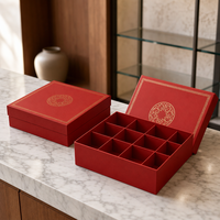 Maßgefertigte Festliche Rote Geschenkbox mit Deckel und Boden für Chinesisches Neujahr Nuss- und Trockenobst-Verpackung mit Goldfolie Stabile Ausführung