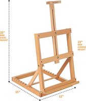 Chevalet de table en bois massif MEEDEN, robuste, en forme de H, en bois de hêtre massif, réglable, pour artistes, chevalet de table en bois