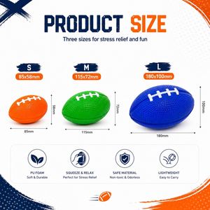 Custom Sports Events Brand PU Foam Football Stress Relief Toy Soft Slow <b>Rebound</b> Rugby Shape Squeeze Ball Promotional Gift - Product Image 4