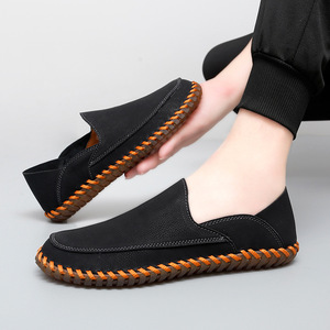 Luxury TPR Midsole Solid Black Brown Men's Walking Shoes Genuine Leather Spring Lace-Up Mesh Business Casual Evergreen - Product Image 4