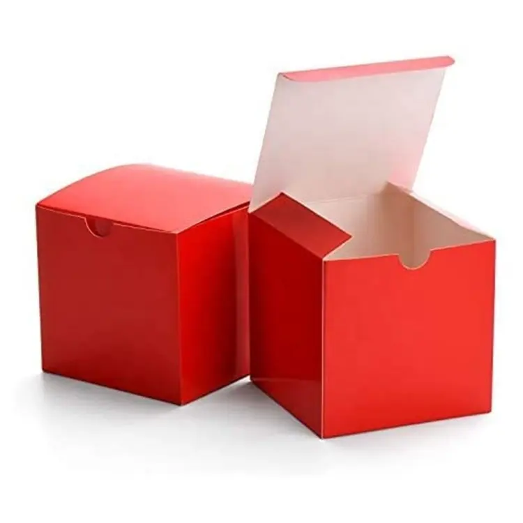 Yüksek kaliteli kırmızı renkli baskı kağıdı hediye kutuları kağit kutu küçük gıda ruj parfüm çikolata ve küçük hediye paketleme