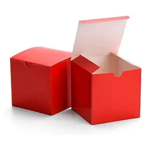 Kotak Hadiah Kertas Cetak Warna Merah Kualitas Tinggi Kotak Kertas untuk Makanan Kecil Parfum Parfum Cokelat dan Kemasan Hadiah Kecil