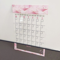 Calendrier mural en acrylique à trois roues, calendrier personnalisé, impression UV, panneau mémo, pour le mur