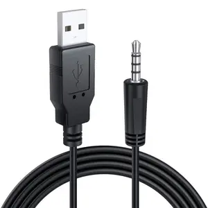 1M USB 2.0 to 3.5mm Jack Audio Aux Jack Cable Plug Male to Male for Speaker
