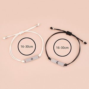 Bracelets en acier inoxydable « Je t'aime jusqu'à la lune et retour » et « Tu es mon rayon de soleil » pour couple, pendentifs soleil et lune - Product Image 3