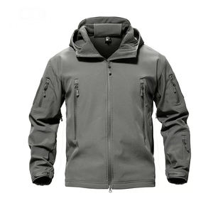 Coupe-vent softshell pour hommes, imperméable, chaud, avec capuche, pour l'hiver - Product Image 1