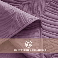 Couvre-lits en microfibre doux et léger, lavande poussiéreuse, couvre-lit, ensemble de literie avec motif de feuilles pour toutes les saisons