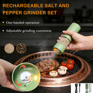 New Design <b>Pepper</b> <b>Grinders</b> Plastic Body USB Rechargeable Spice for Household Use and Travel - Product Image 4