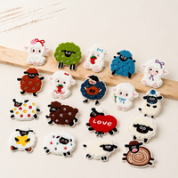 En gros, Patchs thermocollants brodés motif agneau de dessin animé et mouton mignon pour la décoration DIY des vêtements