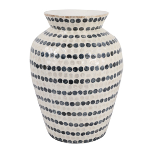 Vaso Decorativo Contemporaneo con Motivo a Pois, Alto Vaso per Fiori per Soggiorno, Casa e Ufficio - Product Image 1