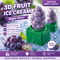 Nouvelle Arrivée Crème Glacée Halal aux Fruits Lychee, Raisin, Mangue, Citron, Mandarine, Fraise, Pêche en Forme de Fruits 3D