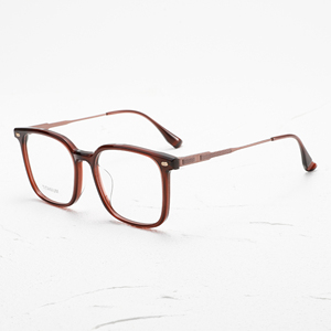 Gafas de titanio con montura completa rectangulares, color marrón sólido, anti-UV, ligeras, unisex, para adultos, monturas para corrección de la visión MM92KA - Product Image 4