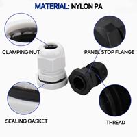 OUORO Série PG (3-32) – Presse-étoupes en nylon étanches IP68 en plastique PA noir/gris pour l'assurance qualité