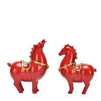 Wuyang céramique Tang Ma décoration porcelaine charme artisanat salon entrée meuble TV bijoux bureau cheval rouge