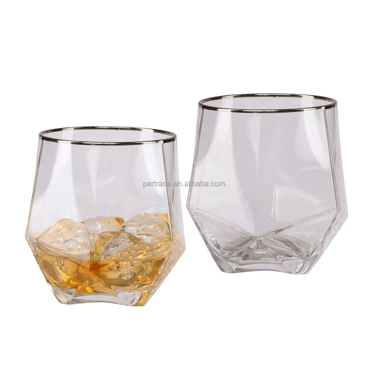 18 oz Custom geometric shape Tumbler Glass Perfect Handmade Drinking Whiskey Rock Glass For Wine Cocktail Bourbon