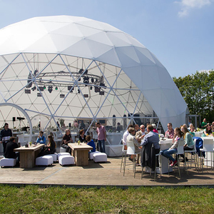 เต็นท์โดมโรงแรม4-8คนเส้นผ่าศูนย์กลาง8เมตร10เมตรเต็นท์สองห้องพร้อมม่านและประตูกระจกกันน้ำทนความร้อนพร้อมเตา - Product Image 5