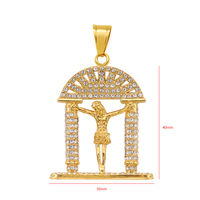Haute qualité en acier inoxydable plaqué or 18 carats chrétien croyant pendentif collier bijoux jésus religieux pendentif collier