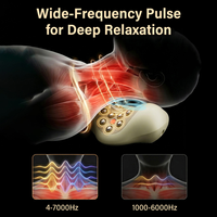 Zervikales Traktions-Nackenmassagegerät mit Fernbedienung, EMS-Puls-Heiz-Vibrations-Nackenmassagekissen zur Schulterschmerz-Linderung