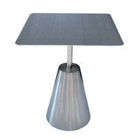 Table carrée en acier inoxydable de style industriel moderne minimaliste, table à thé, bar, café, restaurant, table à café conique solide