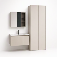 Meuble-lavabo de salle de bain suspendu au mur avec rangement, séparation sec/humide, pour villa, centre commercial, hôpital, fabricant chinois, emballage KD