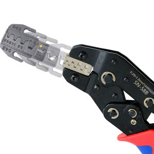 Kit de pinces tubulaires électriques miniatures en acier inoxydable OEM, ensemble d'outils de sertissage manuel avec bornes de câblage et étui souple - Product Image 2