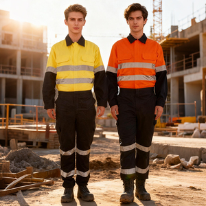 Cotton Work Clothes Wear Shirt Pant Uniform Worker <strong>Overall</strong> <strong>Construction</strong> Mining Industrial Reflective Safety Hi Vis Workwear - Product Image 1