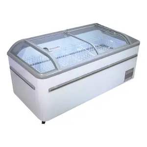 Island Display Freezer Commercial Refrigerator for Supermarket