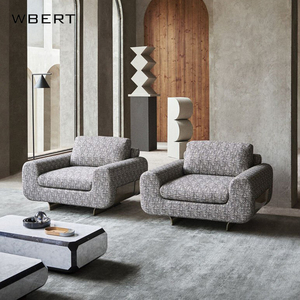 Nordic Modern Design <b>Small</b>-Sized Modular Wooden <b>Sofa</b> Chair Cloth Backrest for Dining Hotel <b>Bedroom</b> Apartment Living Room-WBERT - Product Image 3