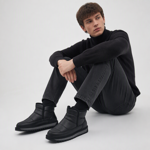 Bottes pour femme en cuir de vache noir doré - Product Image 3