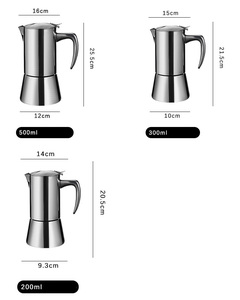 Cafetera Moka de Acero Inoxidable 304 Reforzado, Cafetera Italiana <span class=keywords><strong>para</strong></span> Estufa, Apta <span class=keywords><strong>para</strong></span> Estufas de Gas e Inducción, <span class=keywords><strong>Greca</strong></span> - Product Image 2