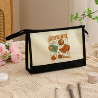 Trousse de maquillage à motif « In My Showgirl Era » pour fans de musique, sac de rangement de voyage pour articles de toilette, organisateur à fermeture éclair pour cadeaux de fête, pochette à cosmétiques