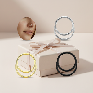 <span class=keywords><strong>Piercing</strong></span> de <span class=keywords><strong>Nariz</strong></span> de Acero Quirúrgico con Diseño Nuevo 2026, Aro de <span class=keywords><strong>Nariz</strong></span> <span class=keywords><strong>Doble</strong></span> para Septum, Joyería de Moda para Mujeres y Hombres - Product Image 4