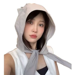 Cappello Estivo alla Moda, Divertente, Tinta Unita, a Forma di Diavolino, Asciugatura Rapida, con Lacci, Stile Pullover, a Forma di Sciarpa, Stile Y2K - Product Image 5