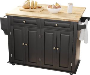 Rolling Kitchen Island With <strong>Drop</strong> <strong>Leaf</strong> Movable Kitchen Carts on Wheels Island With Storage Cabinet Island <strong>Table</strong> for Kitchen - Product Image 2
