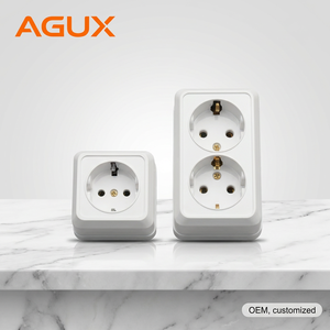 Presa a Muro Schuko Moderna Stile Europeo Premium, Certificata CE per Germania, Francia, Spagna, in Materiale ABS Bianco - Product Image 1