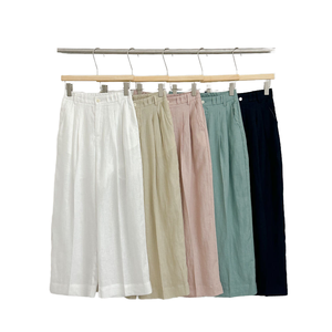 100% Linen Wide Leg Pants, Loose Fit <b>Summer</b> <b>Trousers</b>, Breathable Casual Linen Pants for Women and Men - Product Image 1